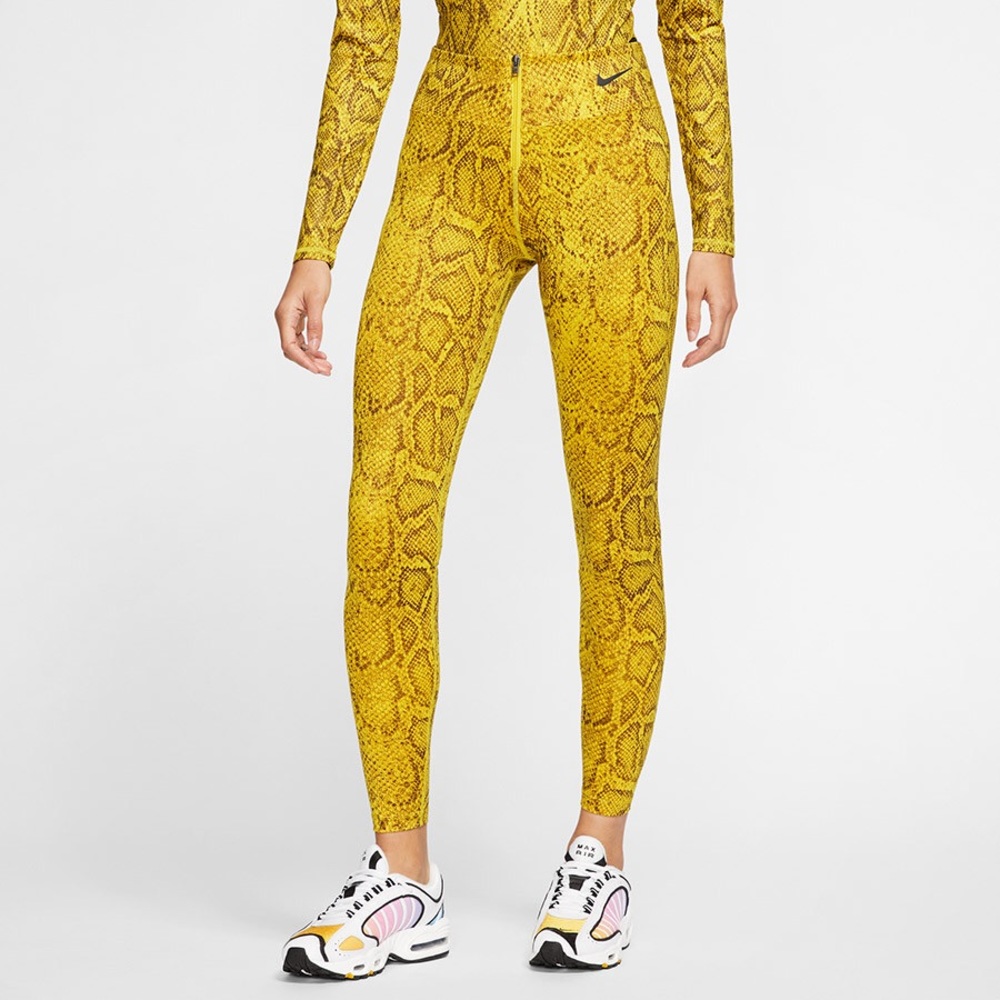 Nike yellow python leggings snake print XS